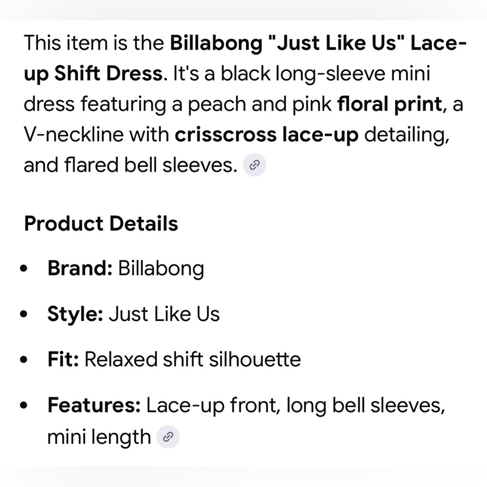 2 for $30 💟Billabong Black and Coral Floral Shift Dress - Picture 4 of 16